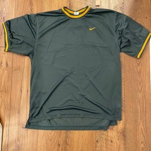 Vintage Nike Crew Neck Mesh Shirt Green Yellow Mens XL